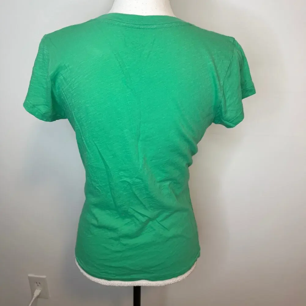 J. Crew Vintage Cotton Baby Tee Crew Neckline T Shirt Bundle Green Black Medium